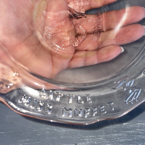 Tiara Mother Goose Pink Glass Bowl Vintage Three Blind Mice‎ Collectible - Picture 4 of 6